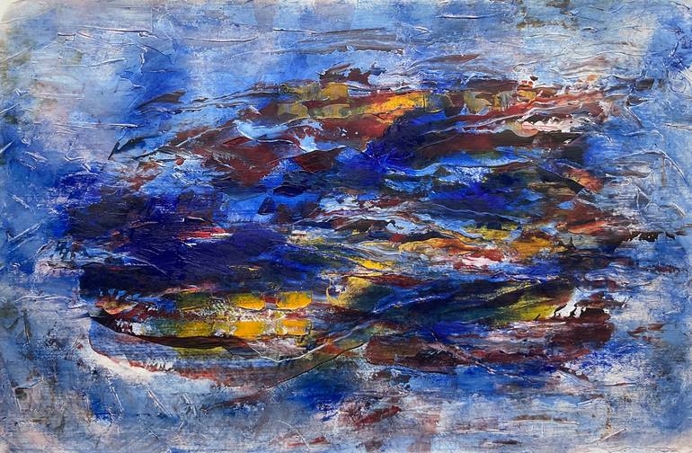 Original Abstract Painting by Auke Mulder | Abstract Art on Paper | The song of the nightingale
