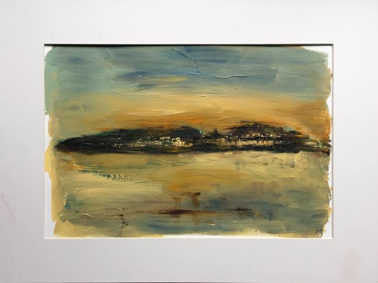 Original Abstract Painting by Auke Mulder | Abstract Art on Paper | when the night is coming