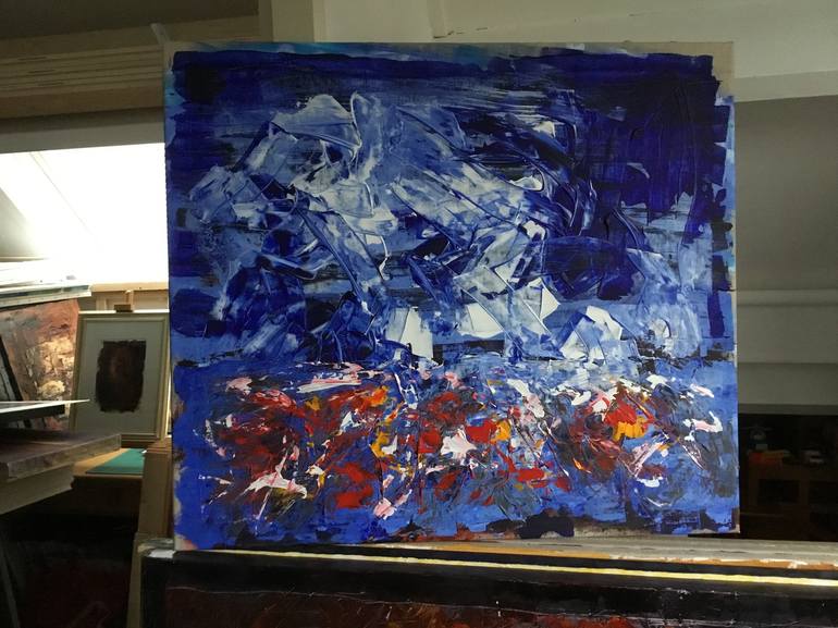 Original Abstract Expressionism Landscape Painting by Auke Mulder