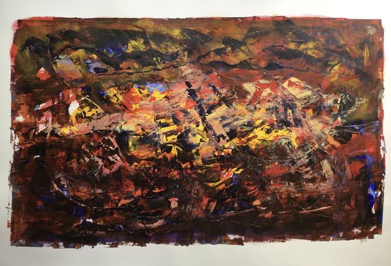 Original Abstract Expressionism Abstract Painting by Auke Mulder