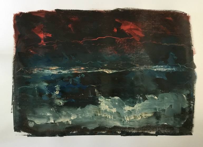 Original Abstract Seascape Painting by Auke Mulder