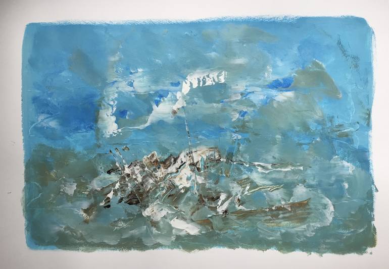 Original Abstract Seascape Painting by Auke Mulder