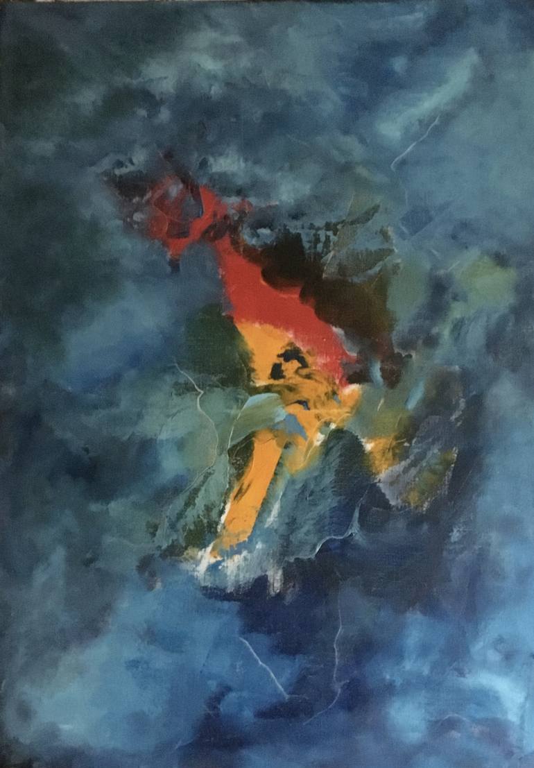 Original Abstract Expressionism Abstract Painting by Auke Mulder