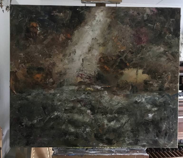 Original Abstract Expressionism Seascape Painting by Auke Mulder