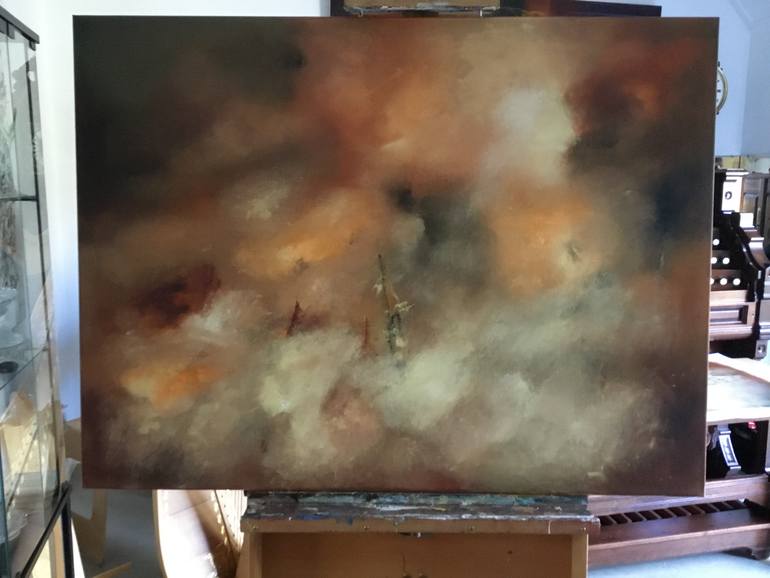 Original Abstract Expressionism Seascape Painting by Auke Mulder