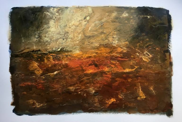 Original Abstract Landscape Painting by Auke Mulder