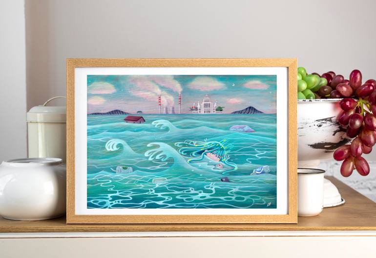 Original Illustration Science/Technology Painting by Kaori Hamura Long