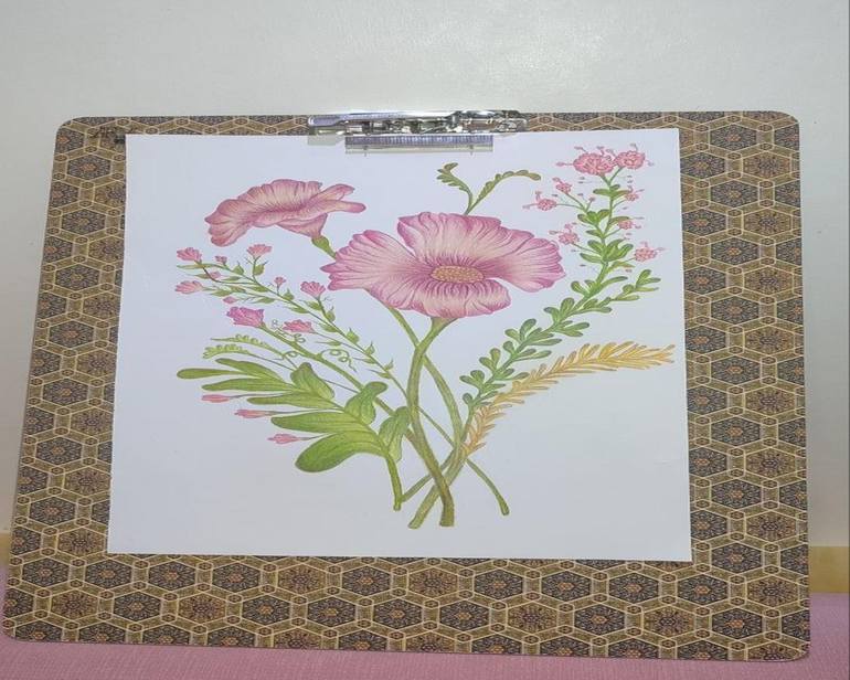 Original Realism Floral Drawing by Yashar Belakhfat