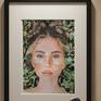 Young woman portrait Colour pencil