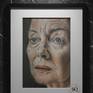 Elderly lady portrait in colour pencil