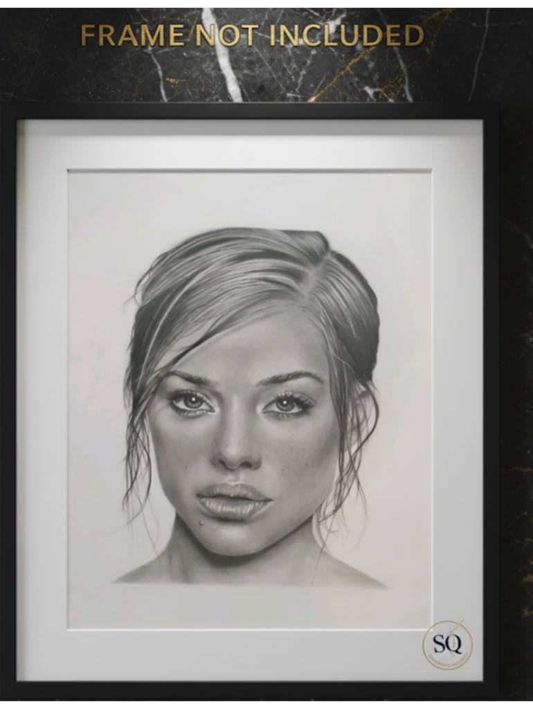Original Black & White People Drawing by Sue Q Portraits