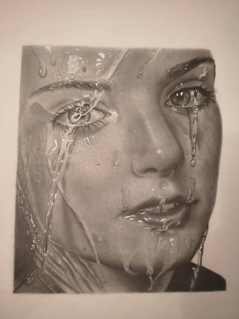 Original Black & White People Drawing by Sue Q Portraits