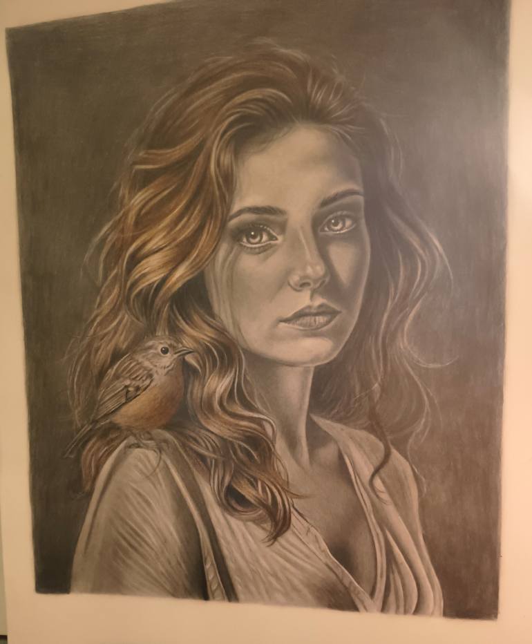 Original Black & White People Drawing by Sue Q Portraits