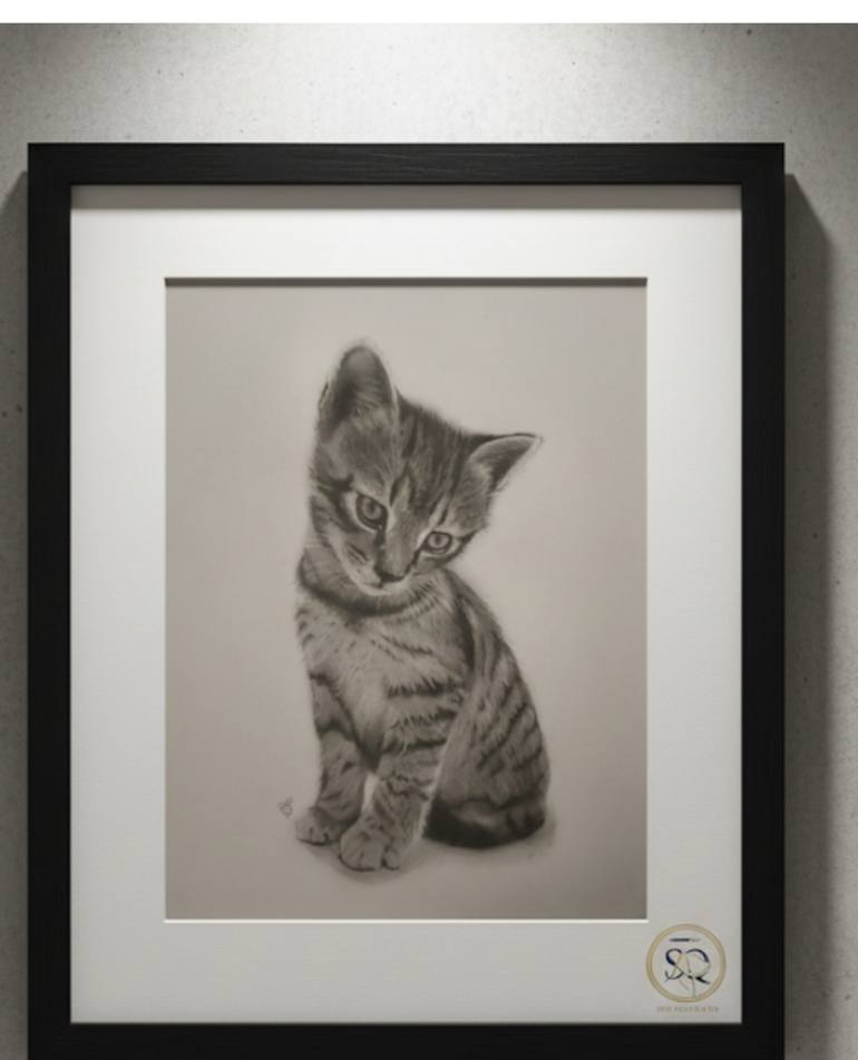 Original Black & White Animal Drawing by Sue Q Portraits