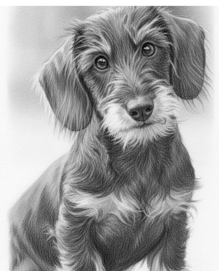 Original Black & White Animal Drawing by Sue Q Portraits