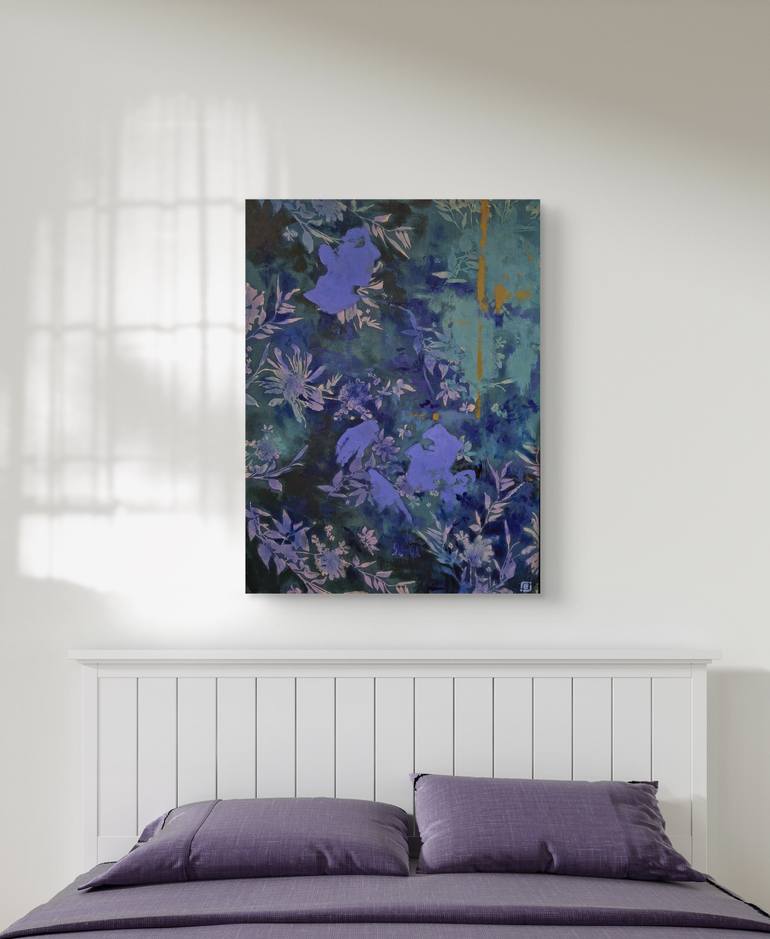 Original Abstract Floral Painting by Edijs Ozols