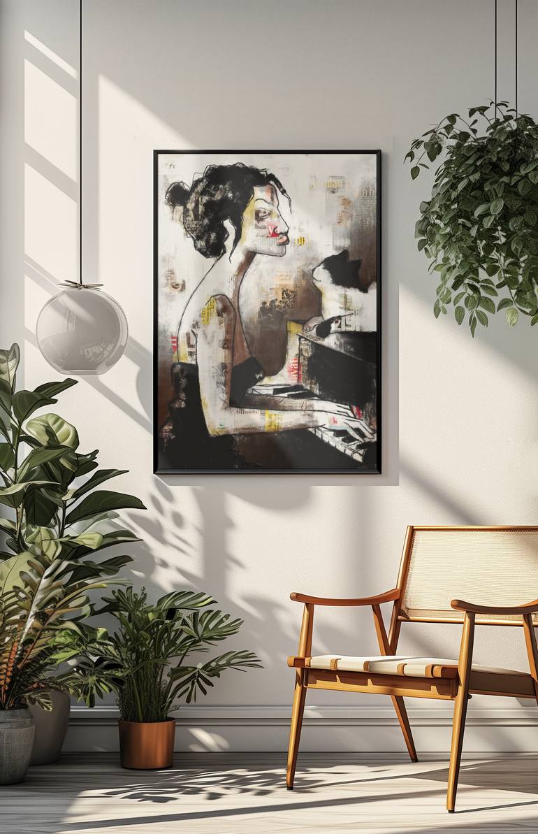 Original Abstract Expressionism People Digital by Ipek Tandar