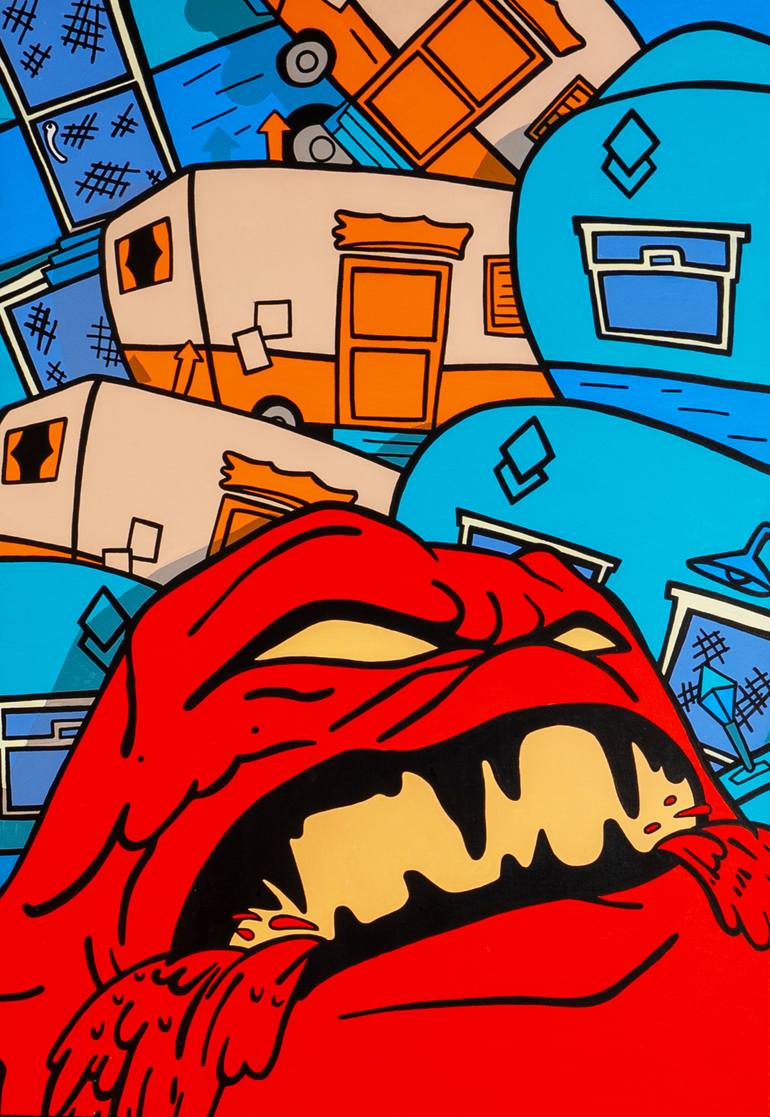 Original Pop CultureCelebrity Painting by Mihai Marza  Pop Art Art on Canvas  Ferry