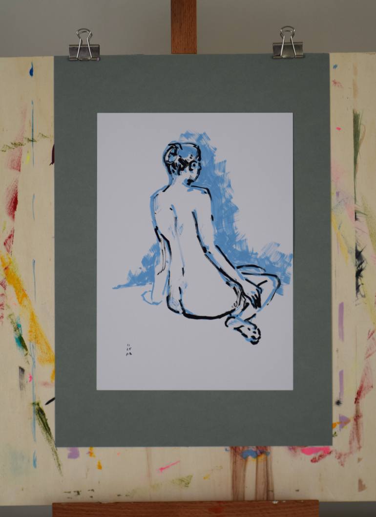 Original Illustration Nude Drawing by Bogdana Pashkevich