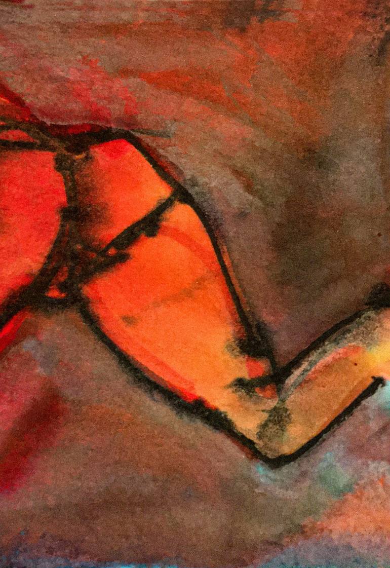 Original Abstract Expressionism Body Mixed Media by Temo Kvirkvelia