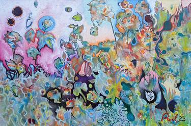 Original Abstract Garden Paintings by stephen paul