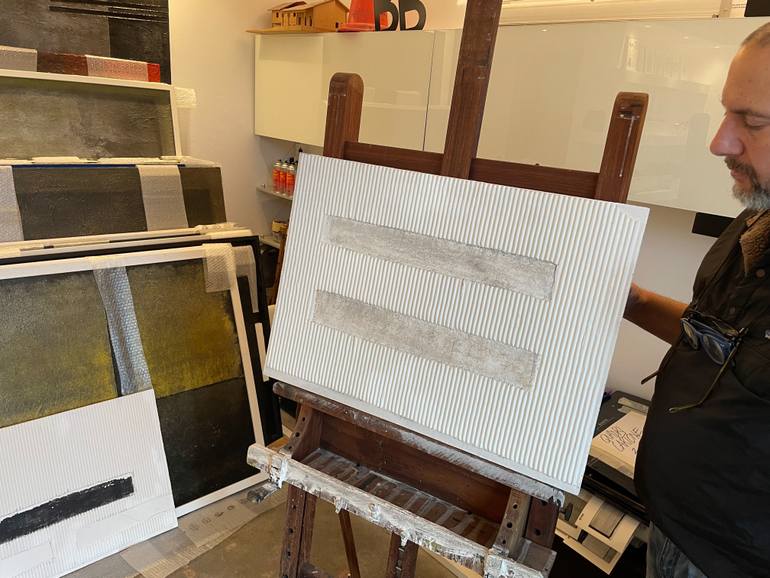 Original Black & White Abstract Painting by Bruno Biondi