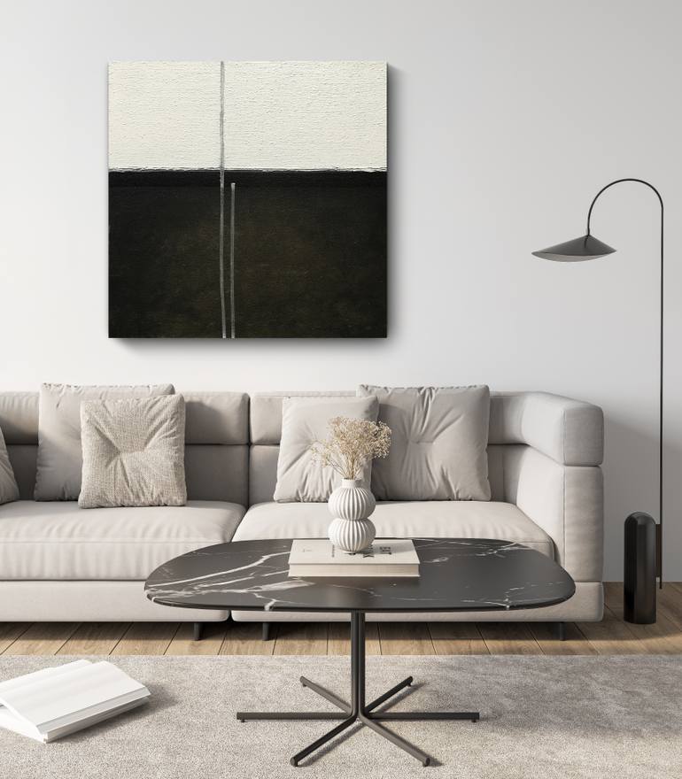 Original Black & White Abstract Painting by Bruno Biondi