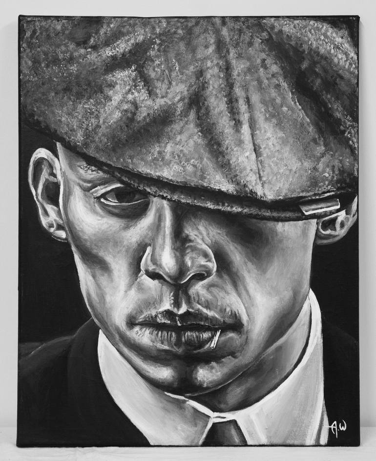 Original Famous Painting by Andrew Wright  Black  White Art on Canvas  John Shelby