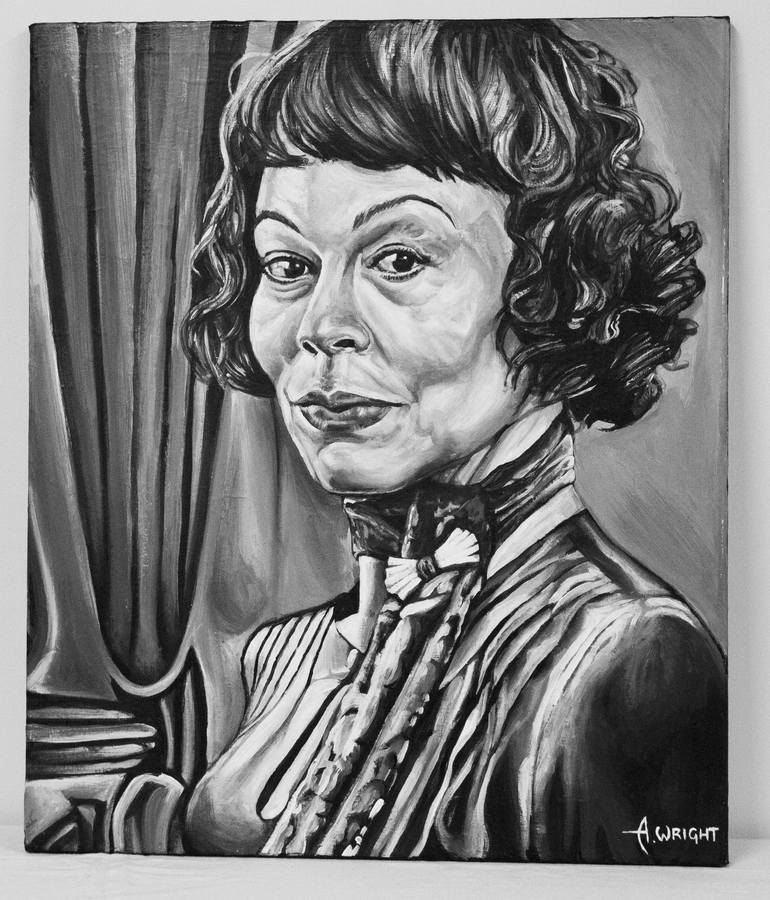 Original Famous Painting by Andrew Wright  Black  White Art on Canvas  Polly Gray