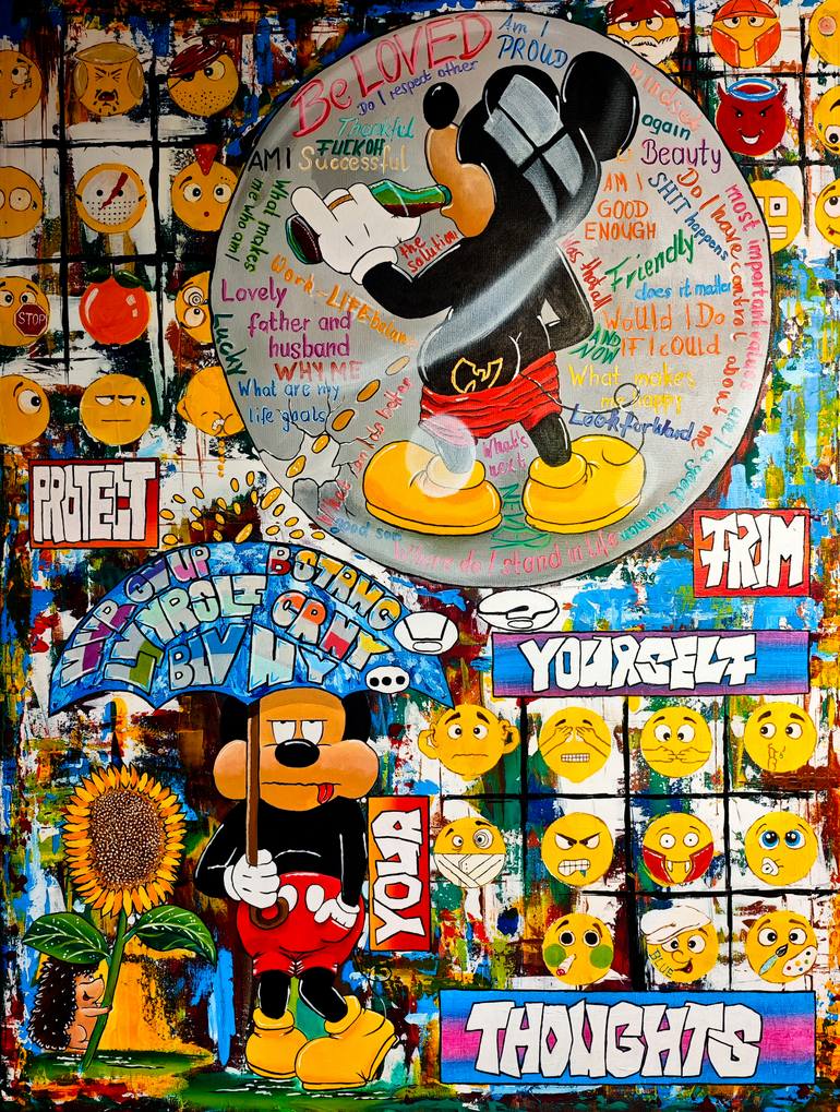 Original Pop CultureCelebrity Painting by Dominik Draut  Pop Art Art on Canvas  Protection