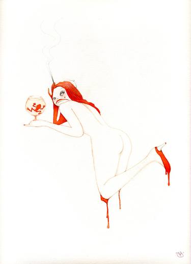Original Pop Art Nude Drawings by Felipe Saenz De Urtury