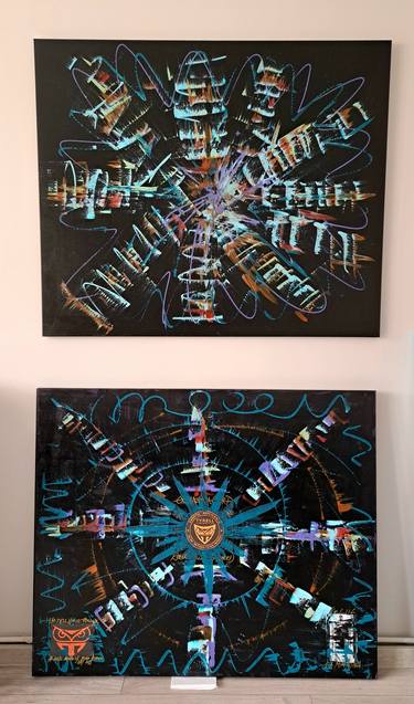 Original Abstract Science/Technology Paintings by Gerard Carruthers