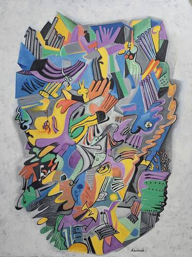 Original Abstract Painting by Mustafa Abelseed