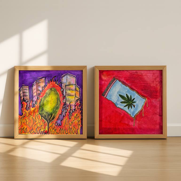 Original Abstract Expressionism Architecture Painting by Kevin Bimo