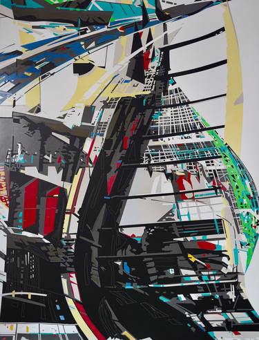 Original Abstract Architecture Painting by James Collins