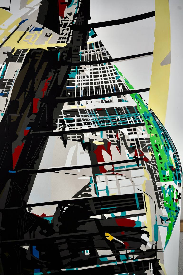 Original Abstract Architecture Painting by James Collins