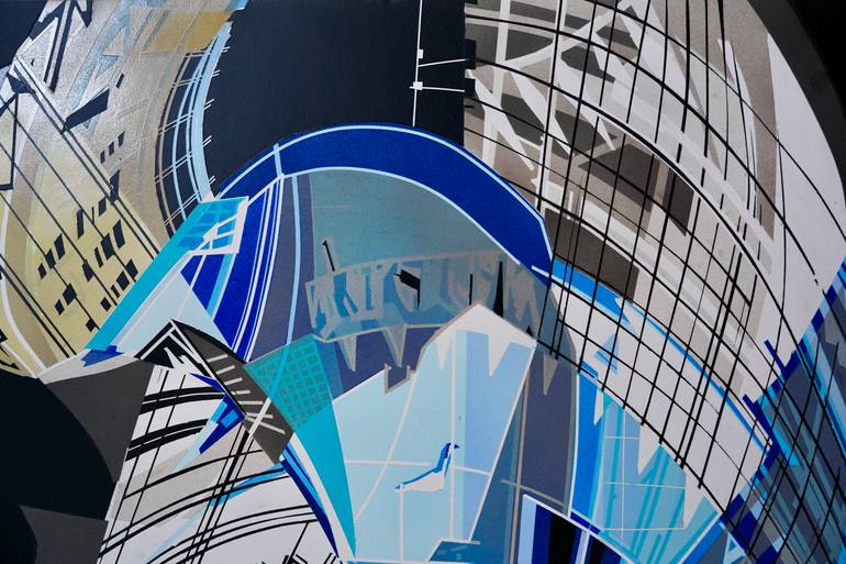 Original Abstract Architecture Painting by James Collins