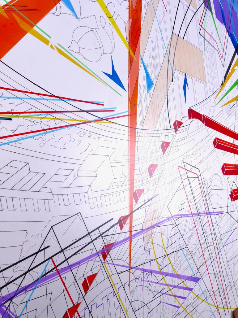 Original Abstract Architecture Painting by James Collins