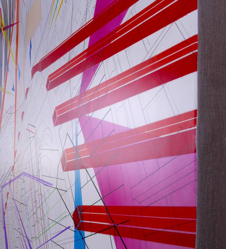 Original Abstract Architecture Painting by James Collins