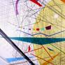 The artwork is based on Architecture around the city of London. It is overlapped onto a high quality gesso finish on Linen. The work is inspired by the city itself and the colours represent the vibrancy to the place.