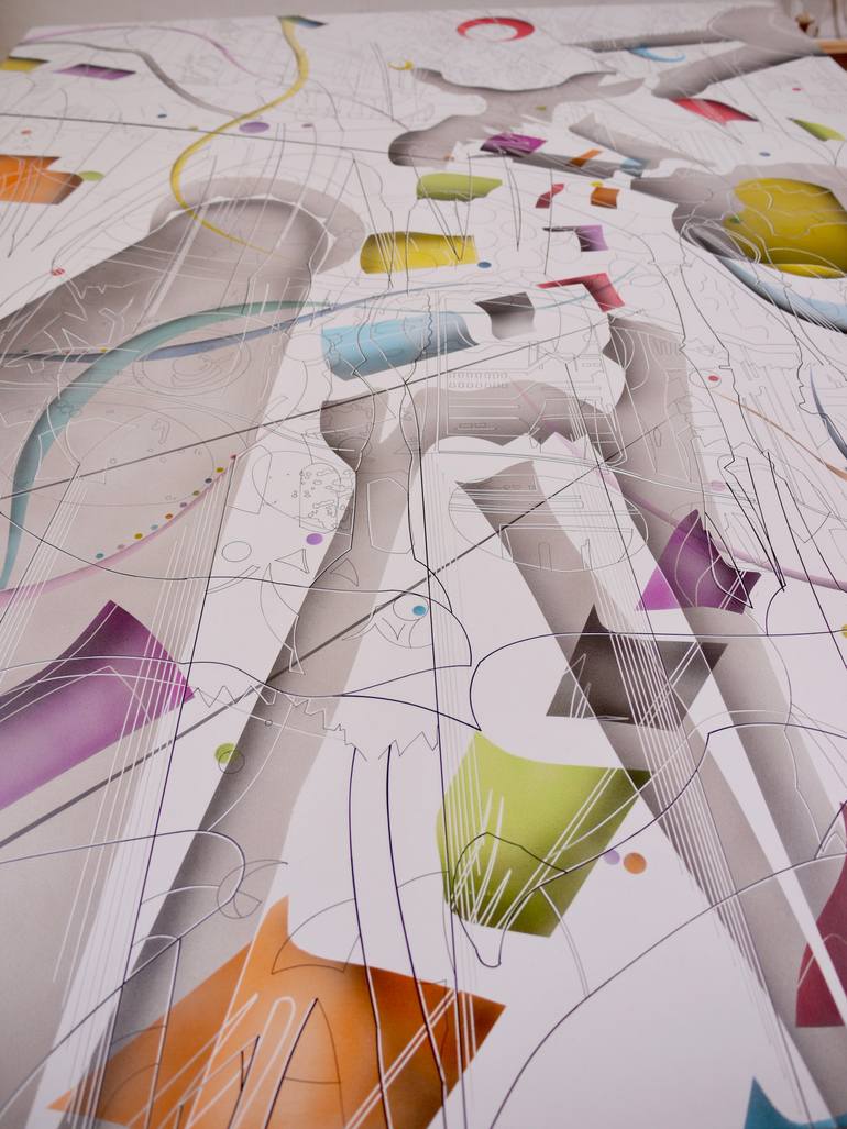 Original Abstract Architecture Painting by James Collins