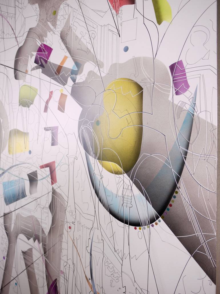 Original Abstract Architecture Painting by James Collins