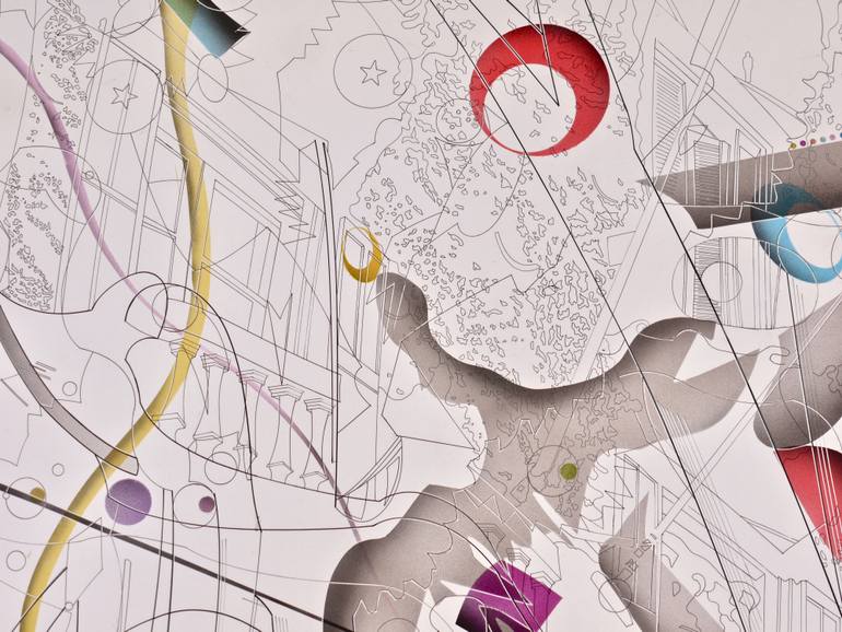 Original Abstract Architecture Painting by James Collins