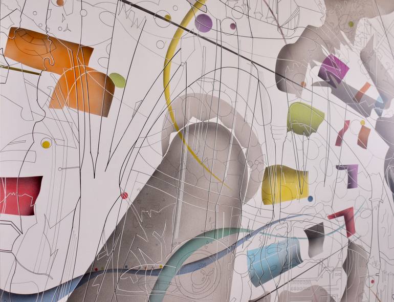 Original Abstract Architecture Painting by James Collins