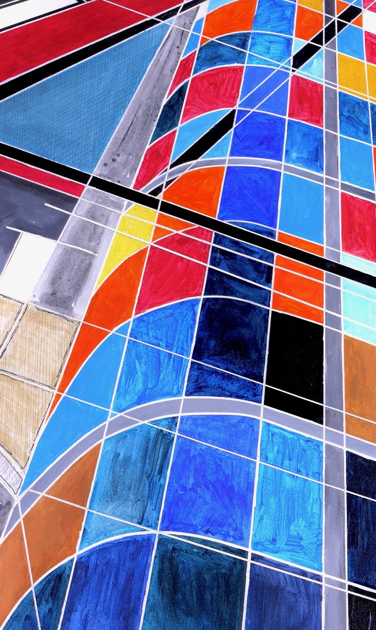 Original Abstract Architecture Painting by James Collins