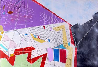 Original Abstract Architecture Paintings by James Collins