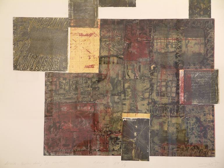 Original Geometric Abstract Printmaking by Szocs Geza