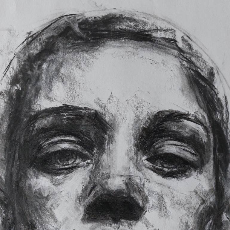 Original Portrait Drawing by Balazs Solti