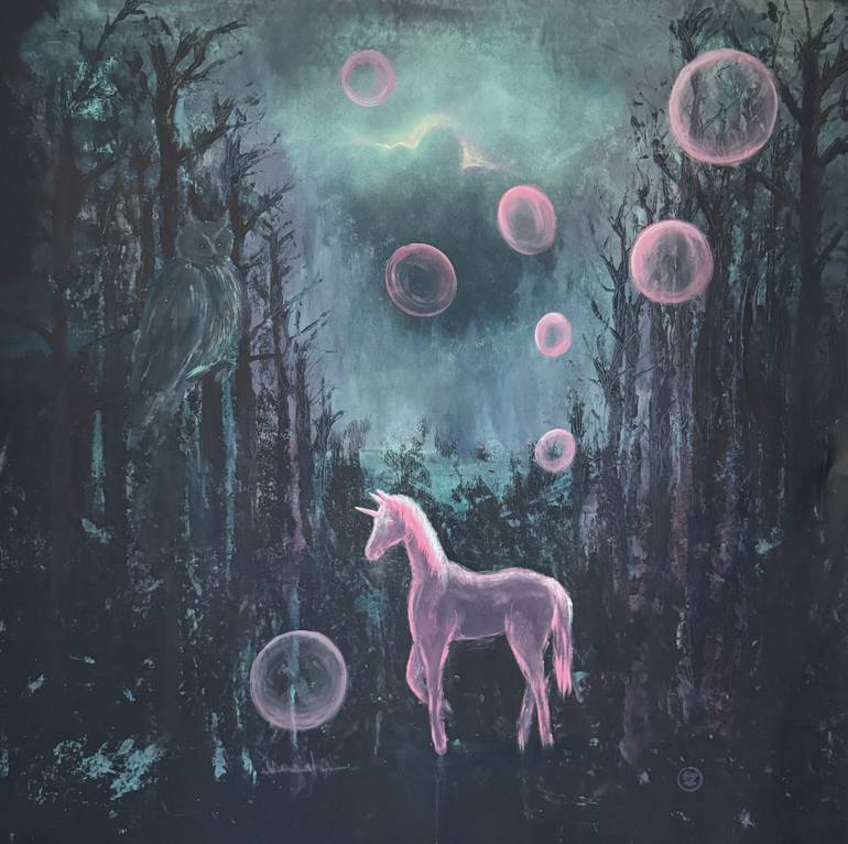 Original Fantasy Painting by Svitlana Zezekalo | Figurative Art on Canvas | The Night That Remembers Stories, Fantasy Series