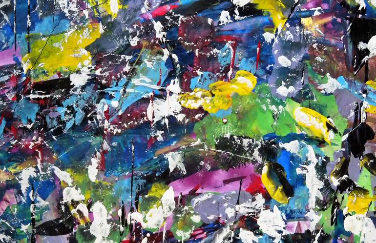 Original Abstract Expressionism Abstract Painting by Reza Banisadre